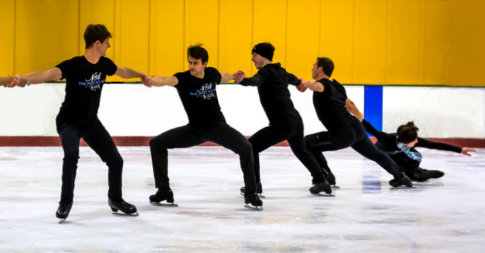 Men Skating performs Javelin, choreographed by Nathan Birch and Tim Murphy
