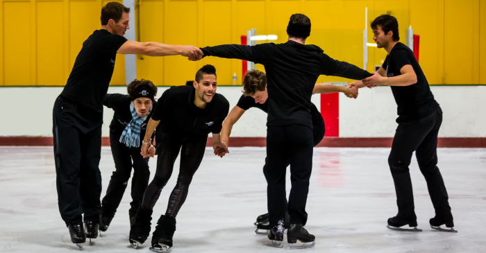Men Skating ensemble cast performs Javelin